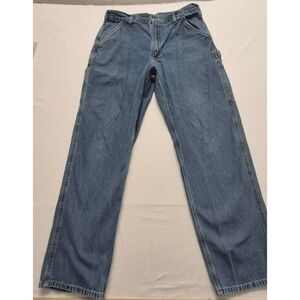 Carhartt men's medium wash carpenter style denim blue jeans sz.‎ 35x34
